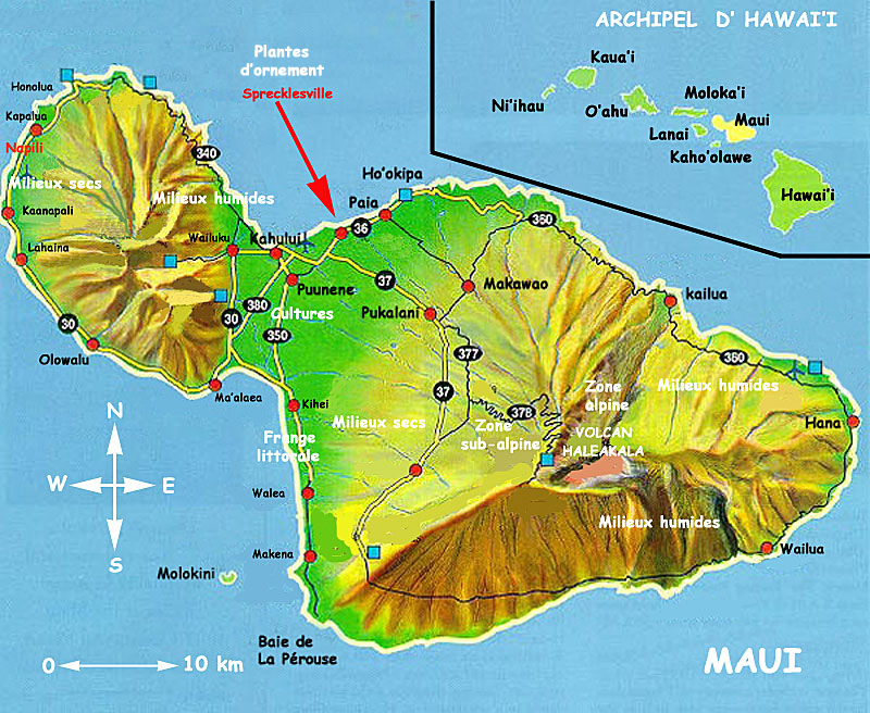 Différents milieux de l'île de Maui