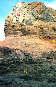 extremite des coulées de basalte de la pointe negre